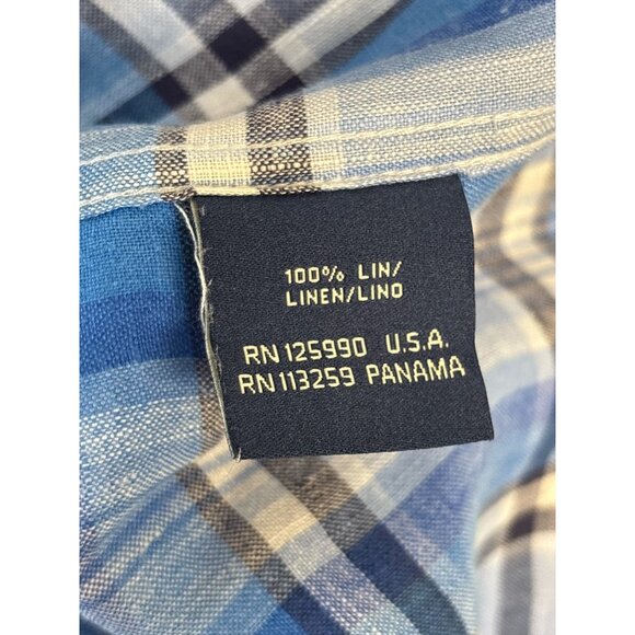 Façonnable Blue Plaid Button-Down Shirt – Classic French Menswear Size L - Picture 5 of 7